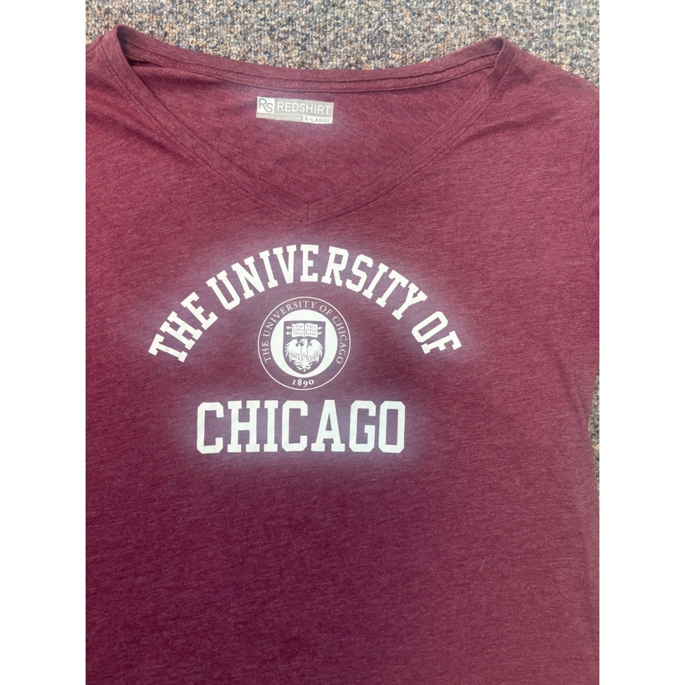 Red University of Chicago Graphic V-Neck T-Shirt